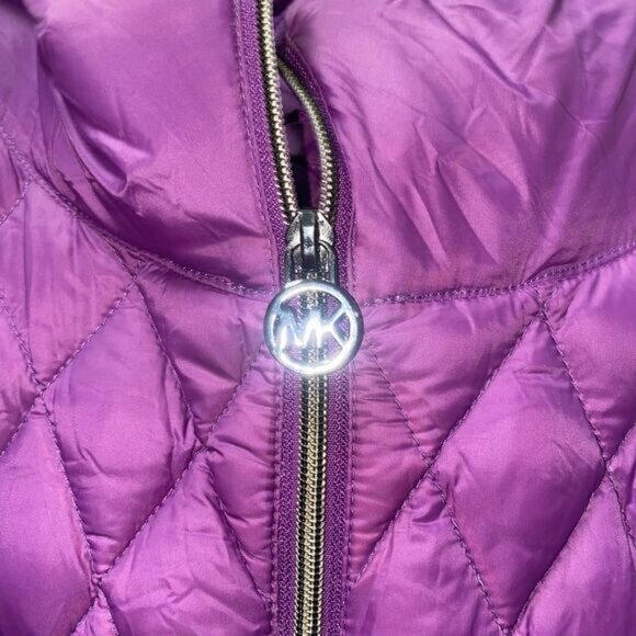 Michael Kors Packable Down Quilted Purple Puffer Jacket Coat Size 3X - Picture 3 of 6
